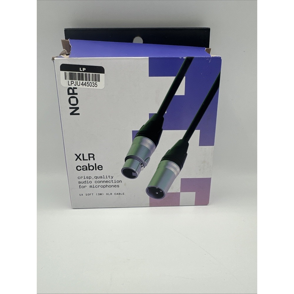 NORTH 10ft XLR Cable: Male-to-Female Microphone Connector, Audio Adapter